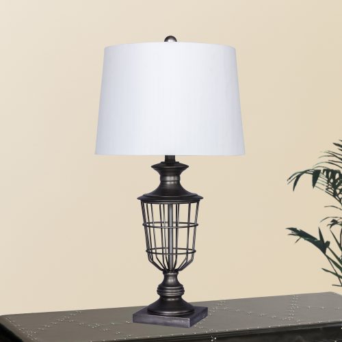 Antique Silver Metal Table Lamp